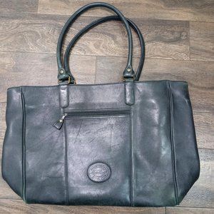 Eddie Bauer Vintage Black Leather Tote Bag